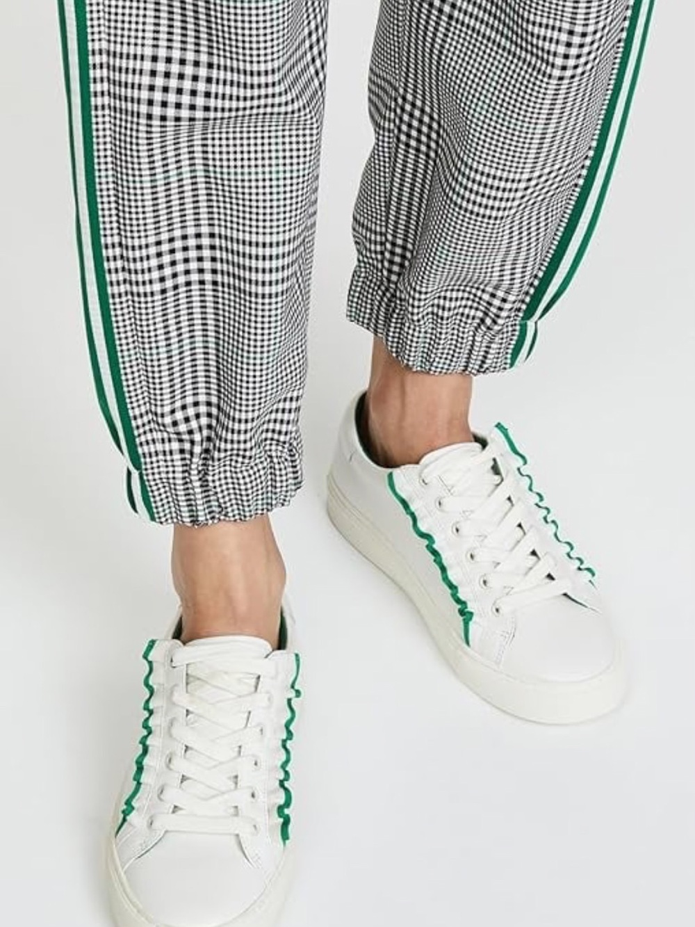 Tory Sport Ruffle Sneaker Snow White/Vineyard Womens 9 Sneakers
